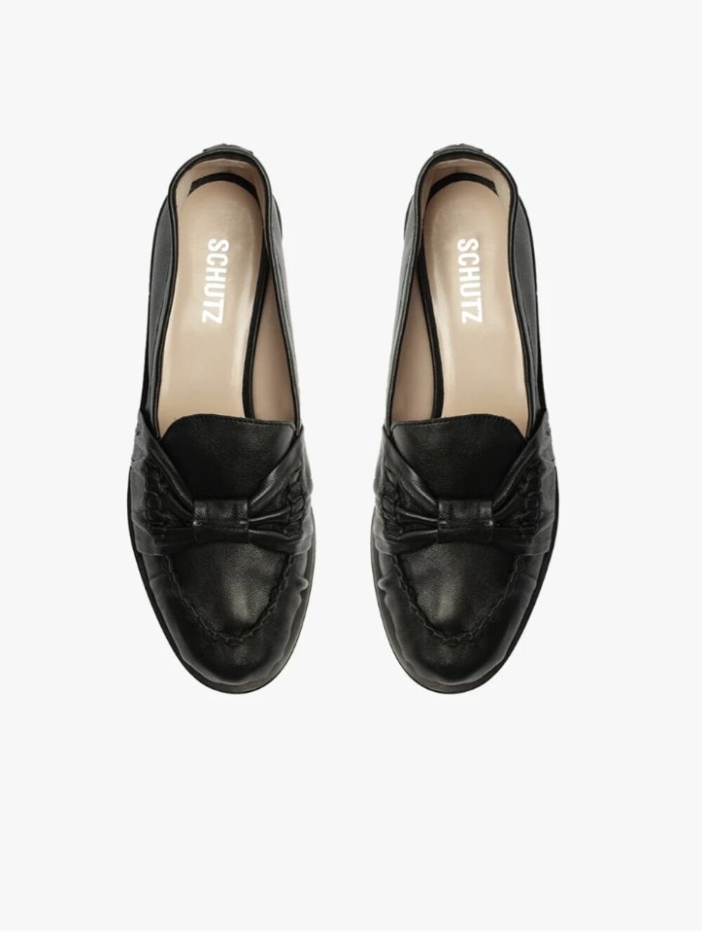 SCHUTZ Luca Leather Flat Sz10B in Black
